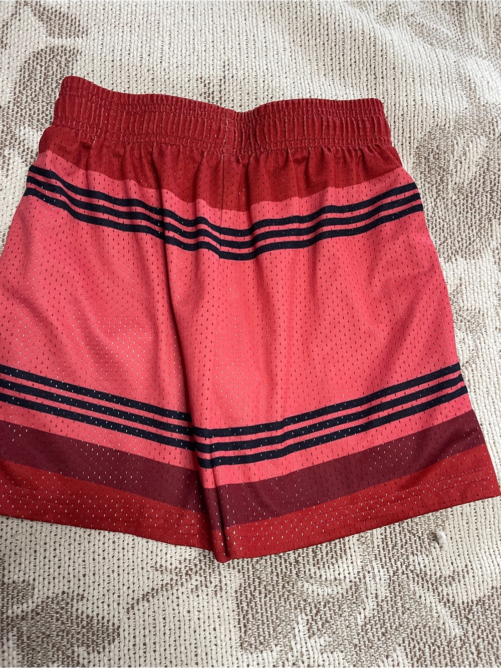 Kids' Dead Red Striped Athletic Shorts BL101 YS - Picture 5 of 8